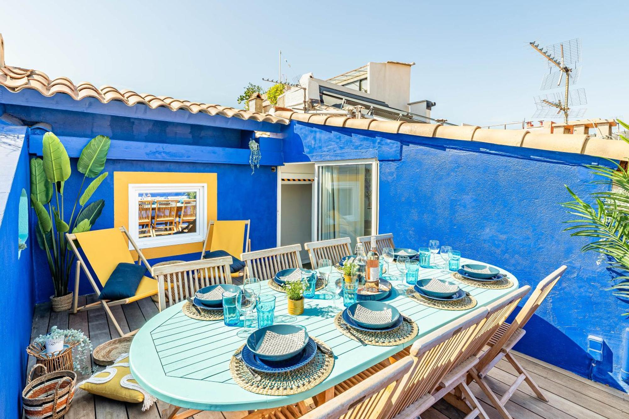 Casa Azul - Magnifique Duplex Coeur Historique 4 Chambres Avec Terrasse Vue Mer La Ciotat Kültér fotó